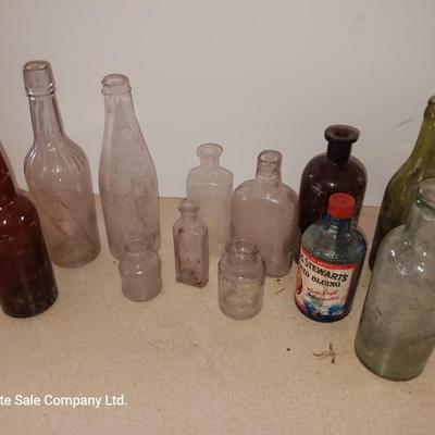 Vintage glass bottles - Stewart's liquid bluing