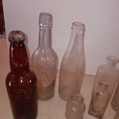 Vintage glass bottles - Stewart's liquid bluing