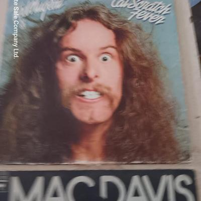 Collection of LP records - MacDavis - Ted Nugent - Fame - and Johnny Rivers