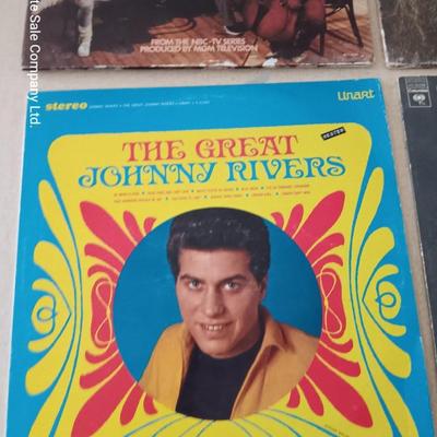 Collection of LP records - MacDavis - Ted Nugent - Fame - and Johnny Rivers