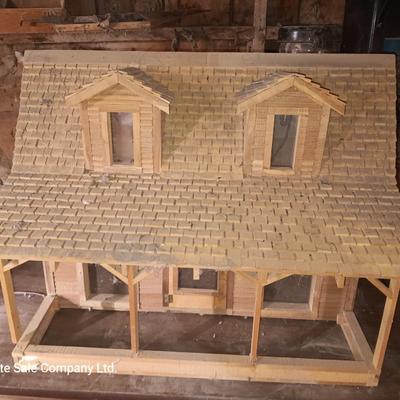 Hand constructed house model with lights
