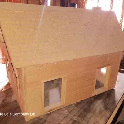 Hand constructed house model with lights