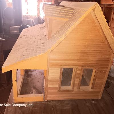 Hand constructed house model with lights