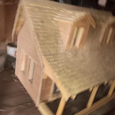 Hand constructed house model with lights