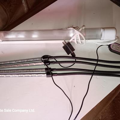 Vazillio LED adjustable arm grow light a with timer and an AFX model SLEU22GR Grow light. 2 OF 2