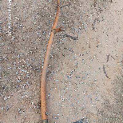 Antique wooden handled scythe with two handles