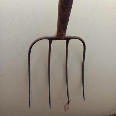 Two vintage pitchforks