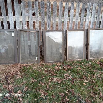 Five Wood framed windows - great for sheds, chicken house, greenhouse and more