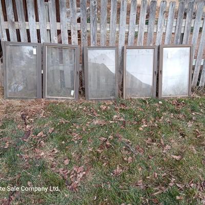 Five Wood framed windows - great for sheds, chicken house, greenhouse and more