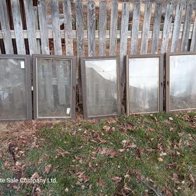 Five Wood framed windows - great for sheds, chicken house, greenhouse and more