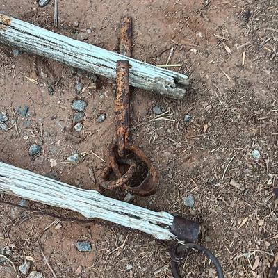 Two old antique wooden yokes