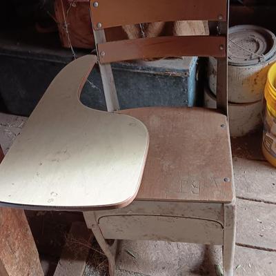 Vintage old wooden school Desk