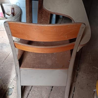 Vintage old wooden school Desk