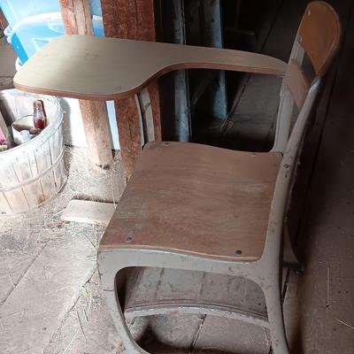 Vintage old wooden school Desk