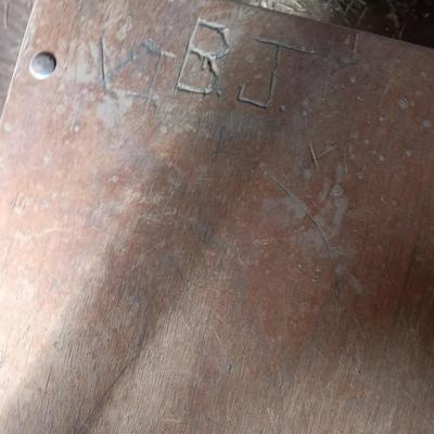 Vintage old wooden school Desk