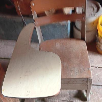 Vintage old wooden school Desk