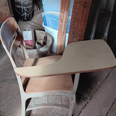 Vintage old wooden school Desk