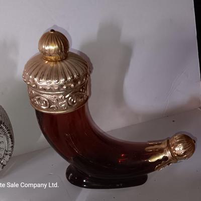 Avon bottles deer - barrel - gun - gun powder and coin bottles