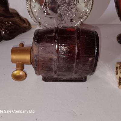 Avon bottles deer - barrel - gun - gun powder and coin bottles