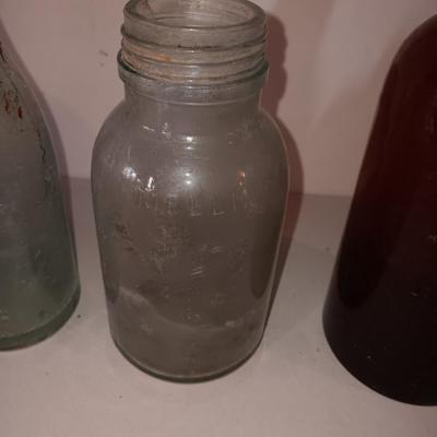 Vintage glass bottle collection