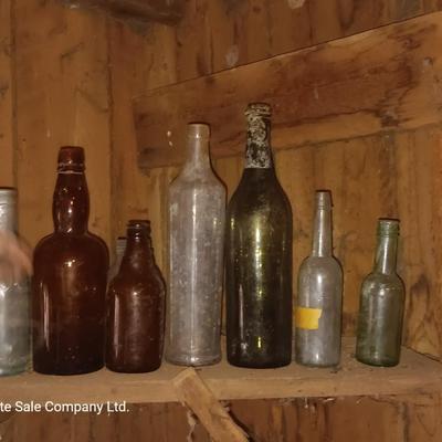 Vintage glass bottle collection