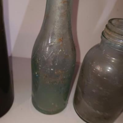 Vintage glass bottle collection