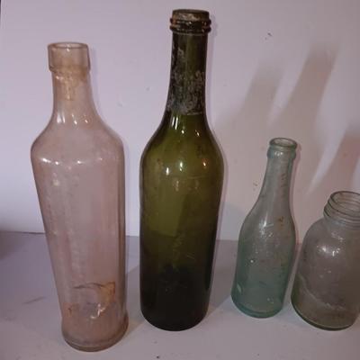 Vintage glass bottle collection