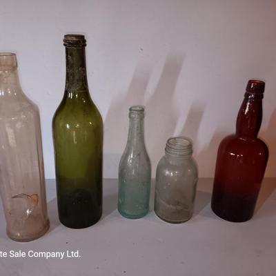 Vintage glass bottle collection