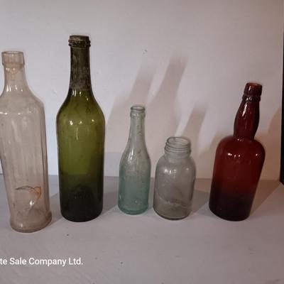 Vintage glass bottle collection