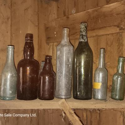 Vintage glass bottle collection