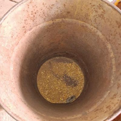 Two small Steel barrels -- standard and green faded - 27" x 14.5"