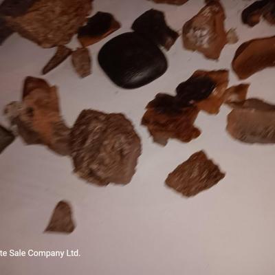 Rock collection in an old Ford metal can