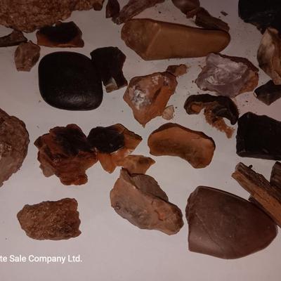 Rock collection in an old Ford metal can