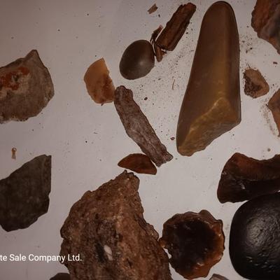 Rock collection in an old Ford metal can