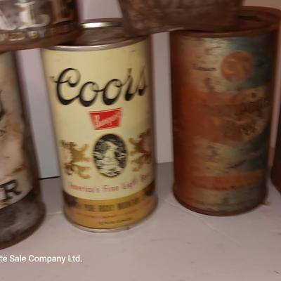 Antique beer can collection