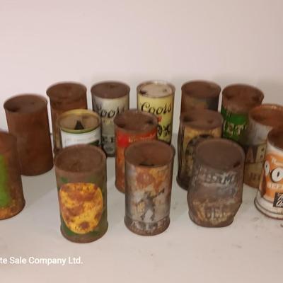 Antique beer can collection