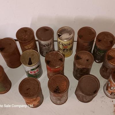 Antique beer can collection