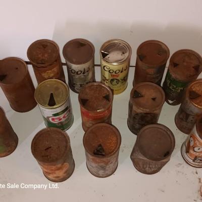 Antique beer can collection