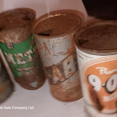 Antique beer can collection