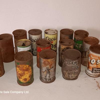 Antique beer can collection