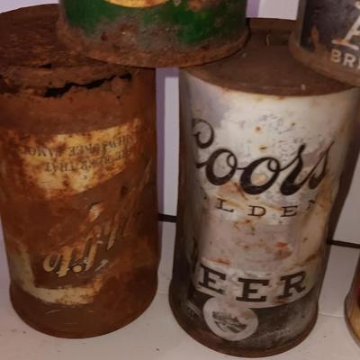 Antique beer can collection