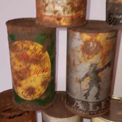 Antique beer can collection