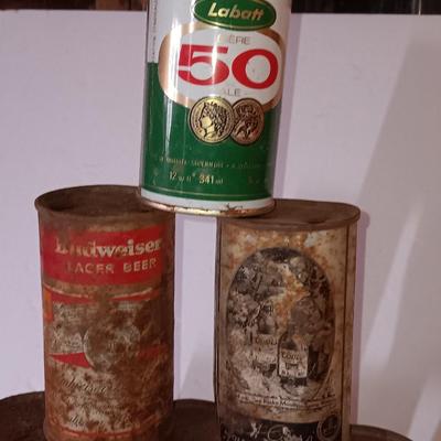 Antique beer can collection