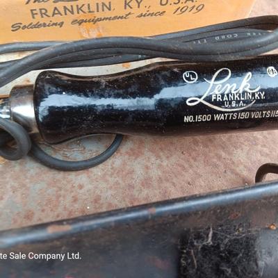 Lenk Electric calf dehorner and vintage crown weaning ring