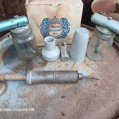 Deluxe accessory kit glass jar sprayers with accessories