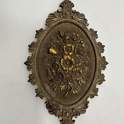 Vintage Brass Floral Frame Made in Italy.