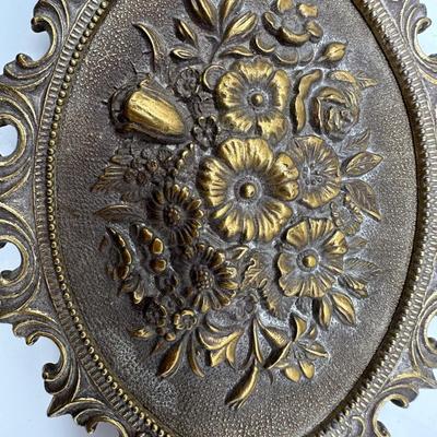 Vintage Brass Floral Frame Made in Italy.