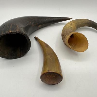 Five Powder & Cup Horns (5)