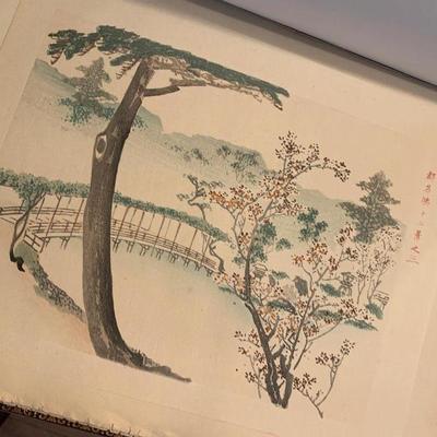 1800s Japanese Wood Block Art Folio - Over 50 Prints