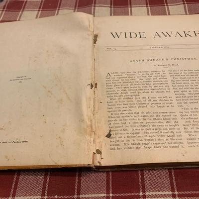c1884 Wide Awake Illustrated Stories Antique Book
